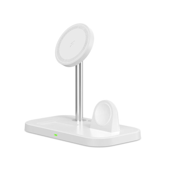 TECH-PROTECT QI15W-A22 3IN1 MAGNETIC MAGSAFE WIRELESS CHARGER WHITE - Image 2