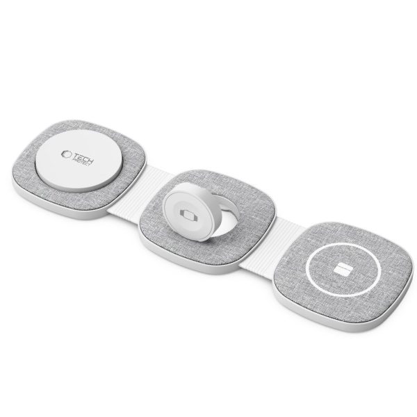 TECH-PROTECT QI15W-A32 3IN1 MAGNETIC MAGSAFE WIRELESS CHARGER GREY - Image 9