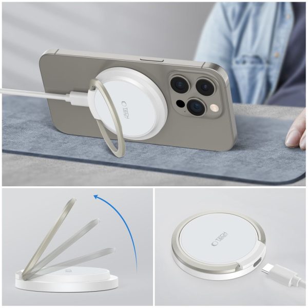 TECH-PROTECT QI15W-A33 MAGNETIC MAGSAFE WIRELESS CHARGER WHITE - Image 9