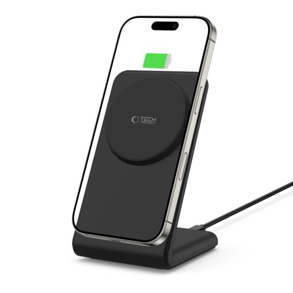 TECH-PROTECT QI15W-A38 MAGNETIC MAGSAFE WIRELESS CHARGER BLACK - Image 2