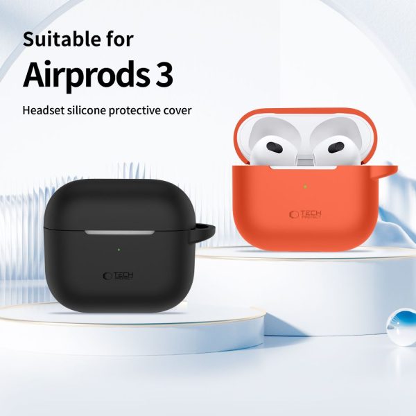 TECH-PROTECT SILICONE HOOK APPLE AIRPODS 3 NEON ORANGE - Image 3