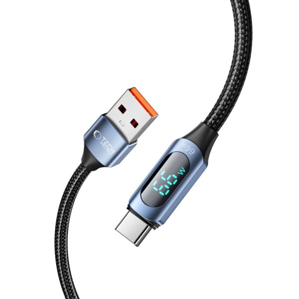 TECH-PROTECT ULTRABOOST LED TYPE-C CABLE 66W/6A 200CM BLUE - Image 2