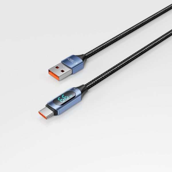 TECH-PROTECT ULTRABOOST LED TYPE-C CABLE 66W/6A 200CM BLUE - Image 3