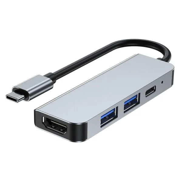 USB-C Hub Tech-Protect V2 4 σε 1 με HDMI, USB-A και USB-C PD Grey - Image 5