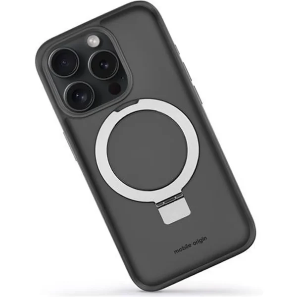 Θήκη iPhone 15 Pro Mobile Origin RingMag Black με Μαγνητικό Δαχτυλίδι - Image 5