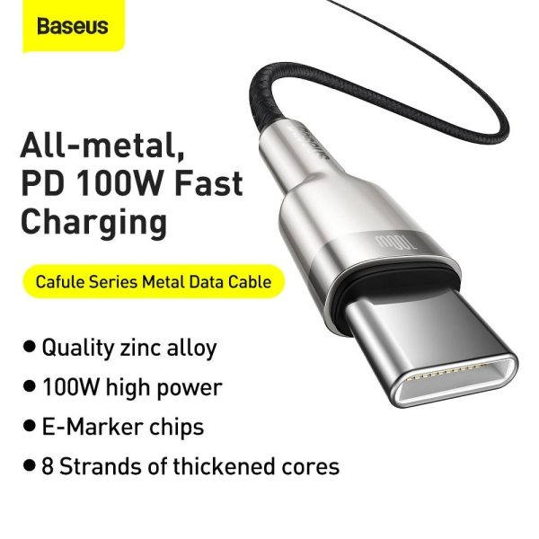 Baseus Cable Type C to Type C PD 5A 100W Cafule CATJK-D01 2m Black - Image 7