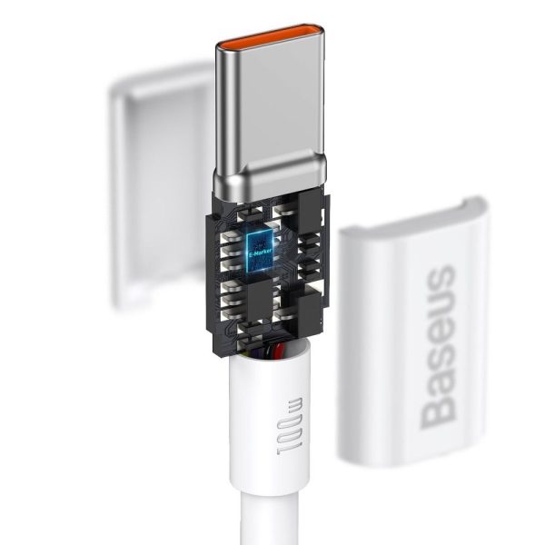 Baseus Cable Type C to Type C PD100W Power Delivery Superior Series Fast Charging CATYS-C02 2m White - Image 5