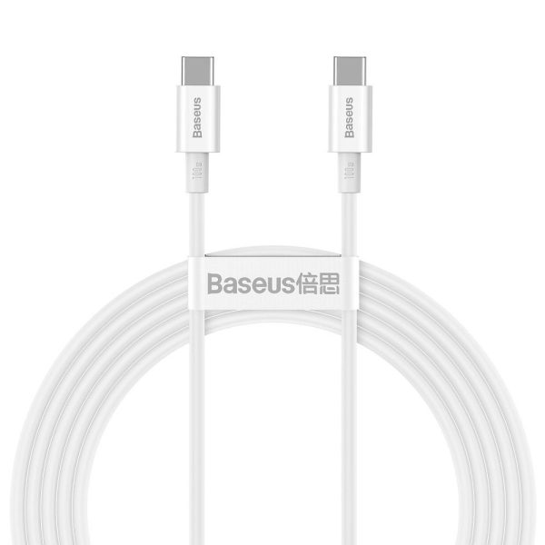 BASEUS cable Type C to Type C PD100W Power Delivery Superior Series Fast Charging CATYS-C02 2 meter white