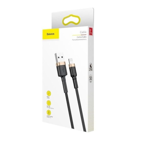 Baseus Cable USB A to Lightning 2,4A Cafule CALKLF-BV1 1m Black gold - Image 3