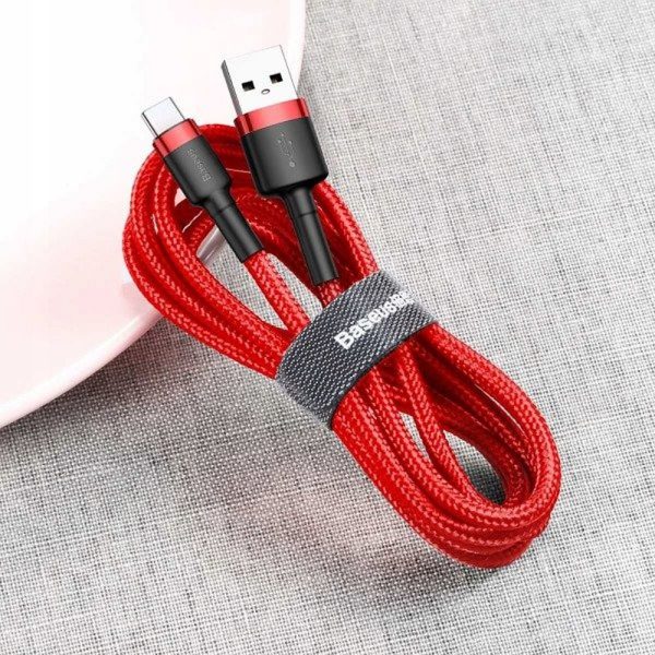 Baseus Cable USB A to Type C QC3.0 3A Cafule CATKLF-B09 0,5m Red - Image 3