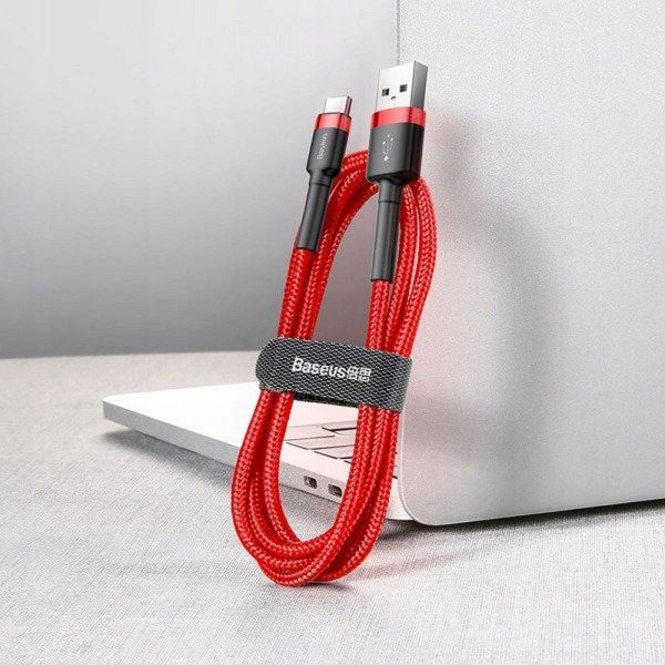 Baseus Cable USB A to Type C QC3.0 3A Cafule CATKLF-B09 0,5m Red - Image 4