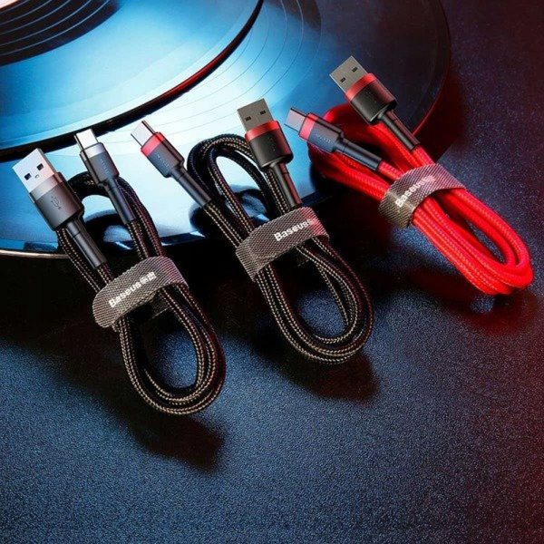 Baseus Cable USB A to Type C QC3.0 3A Cafule CATKLF-B09 0,5m Red - Image 8