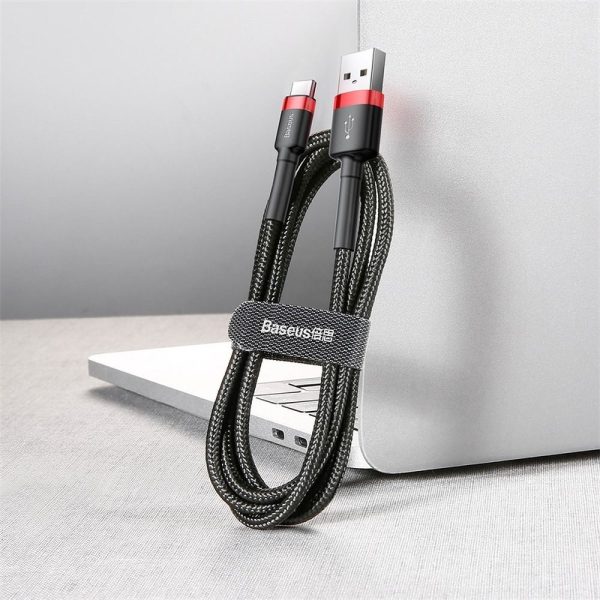 Baseus Cable USB Cafule to Type C 3A CATKLF-A91 0,5M Red-Black - Image 4