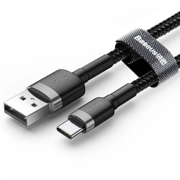 Baseus Cable USB Cafule to Type C 3A CATKLF-AG 0,5M Grey-Black - Image 8