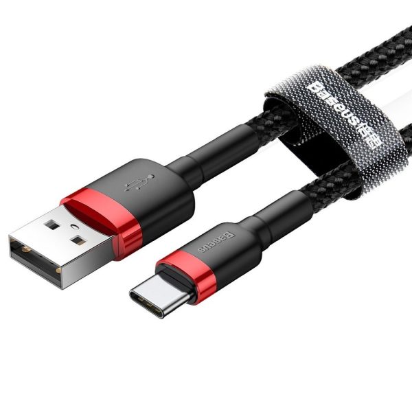 Baseus Cable USB Cafule to Type C 3A CATKLF-B91 1m 1metr Red-Black - Image 2