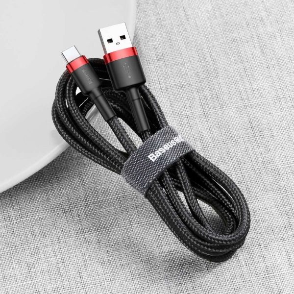 Baseus Cable USB Cafule to Type C 3A CATKLF-B91 1m 1metr Red-Black - Image 6