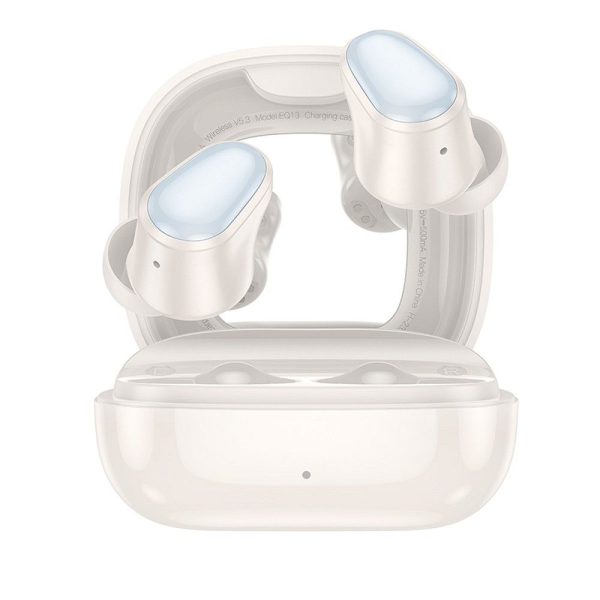 Hoco Wireless Bluetooth Headset TWS EQ13Milky White - Image 4