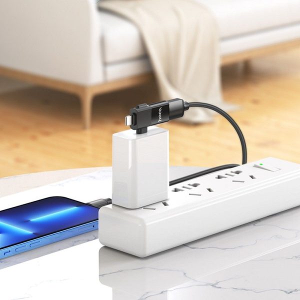 Hoco Adapter OTG Type C (male) / Lightning (male) to USB A (female) 2in1 UA17 Black - Image 3