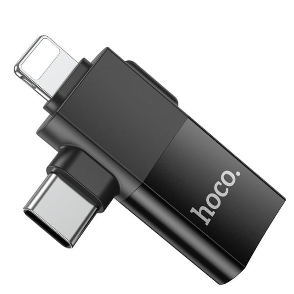 Hoco Adapter OTG Type C (male) / Lightning (male) to USB A (female) 2in1 UA17 Black - Image 9