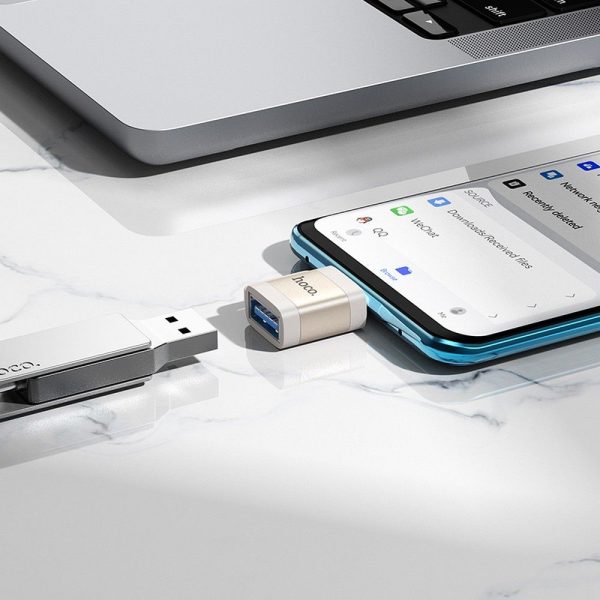 HOCO adapter OTG Type C (male) to USB A (female) 3A UA31C gray - Image 3