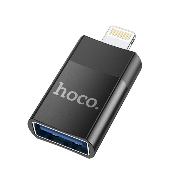 Hoco Adapter OTG from USB A (female) to Lightning 8-pin UA17 Black - Image 2