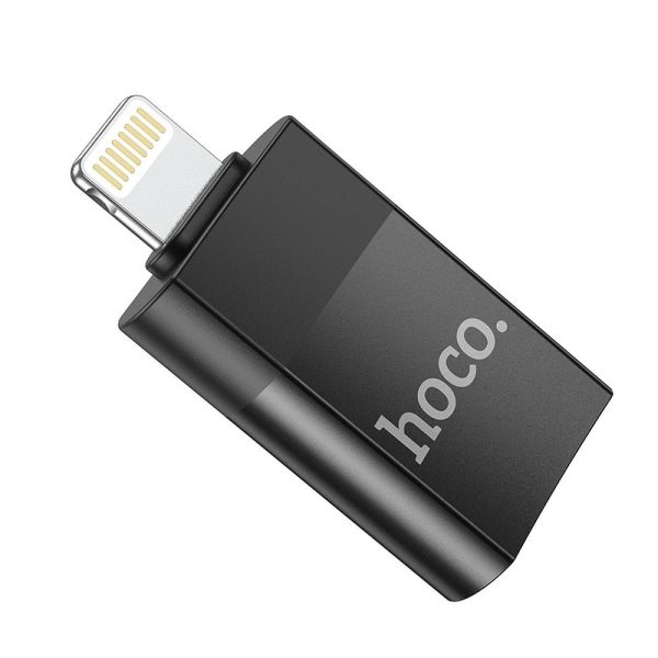 Hoco Adapter OTG from USB A (female) to Lightning 8-pin UA17 Black - Image 3