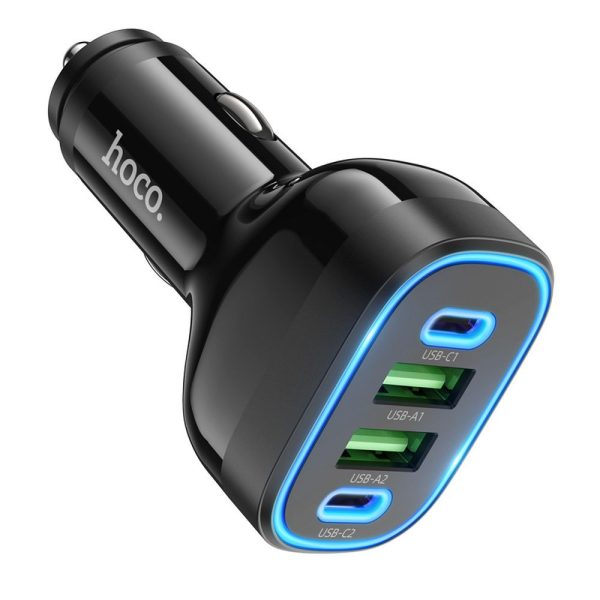 Hoco Car Charger 2 x USB A + 2 x Typ C PD QC 72W NZ11 Black - Image 7