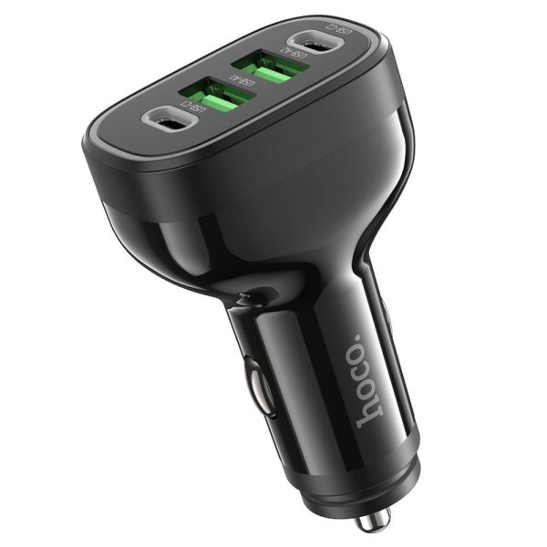 Hoco Car Charger 2 x USB A + 2 x Typ C PD QC 72W NZ11 Black - Image 9