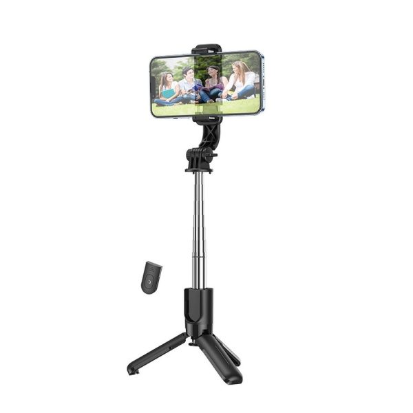 HOCO selfie stick with bluetooth remote control tripod K17 black