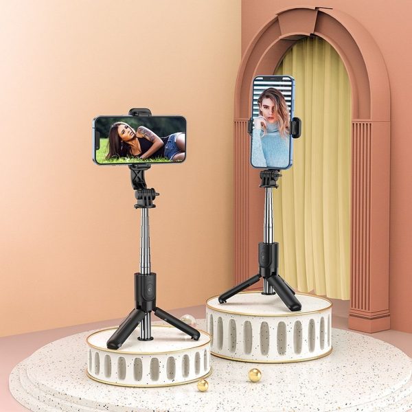 Hoco selfie stick with Bluetooth remote control tripod K17 Black - Image 10