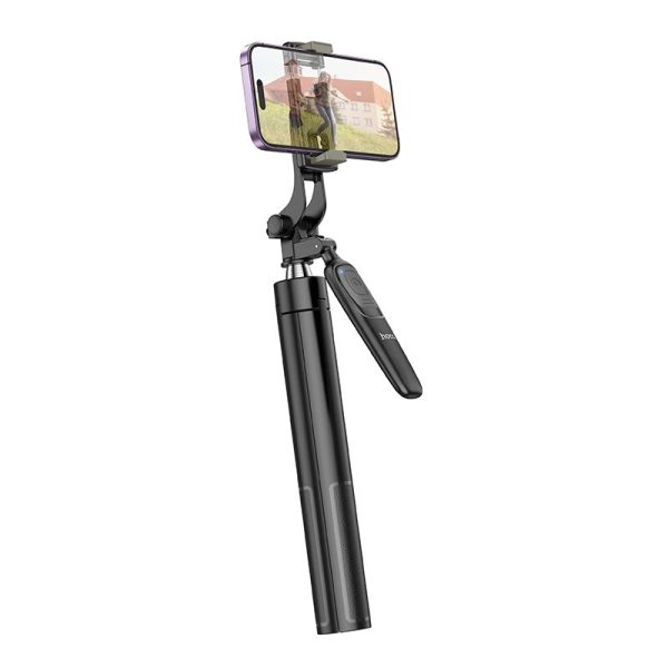 Hoco K19 Selfie Stick Τρίποδο με Bluetooth Τηλεχειριστήριο – 1.57m – Black - Image 2