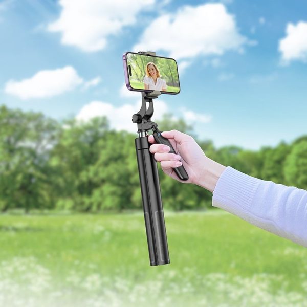 Hoco K19 Selfie Stick Τρίποδο με Bluetooth Τηλεχειριστήριο – 1.57m – Black - Image 7