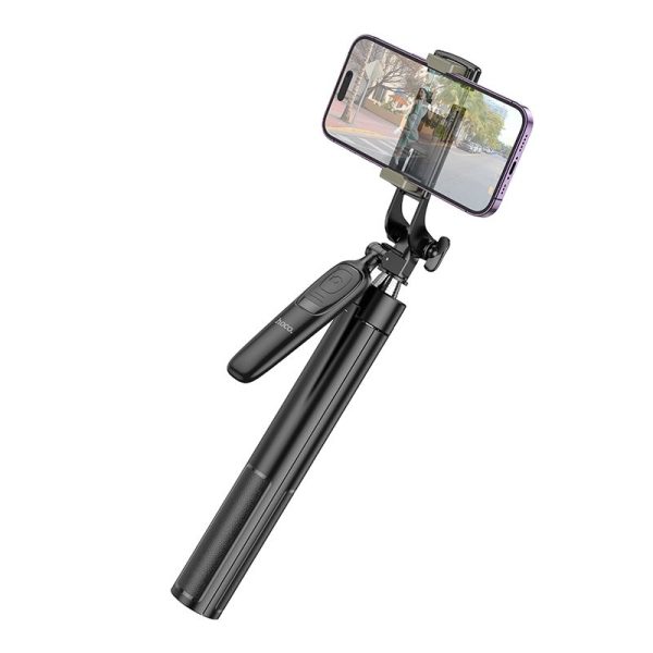 Hoco K19 Selfie Stick Τρίποδο με Bluetooth Τηλεχειριστήριο – 1.57m – Black - Image 5