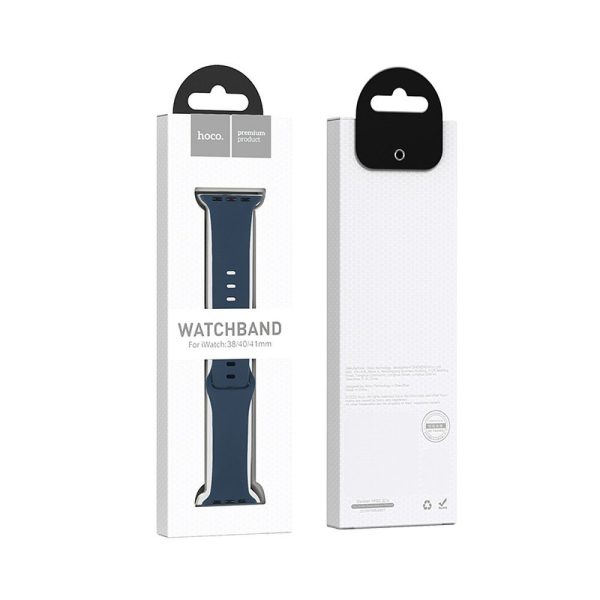 Hoco Silicone Strap for Apple Watch 38/40/41/42mm WA15 Navy Blue - Image 4