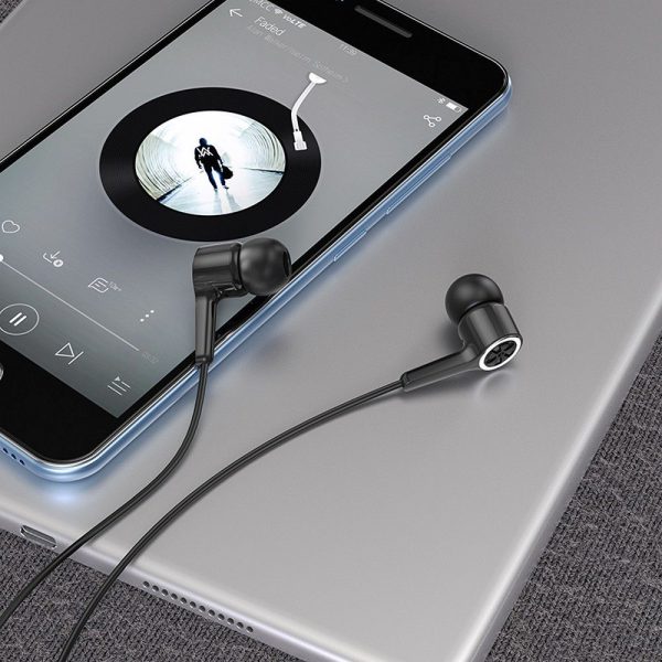 HOCO wire earphones Jack 3,5 mm with microphone M104 black - Image 11