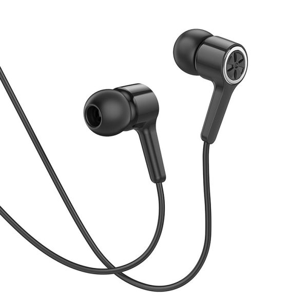 HOCO wire earphones Jack 3,5 mm with microphone M104 black - Image 12