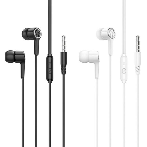 HOCO wire earphones Jack 3,5 mm with microphone M104 black - Image 3
