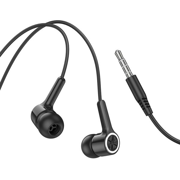 HOCO wire earphones Jack 3,5 mm with microphone M104 black - Image 5