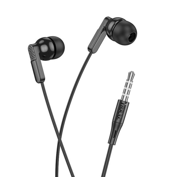 HOCO wire earphones Jack 3,5 mm with microphone M121 black - Image 3