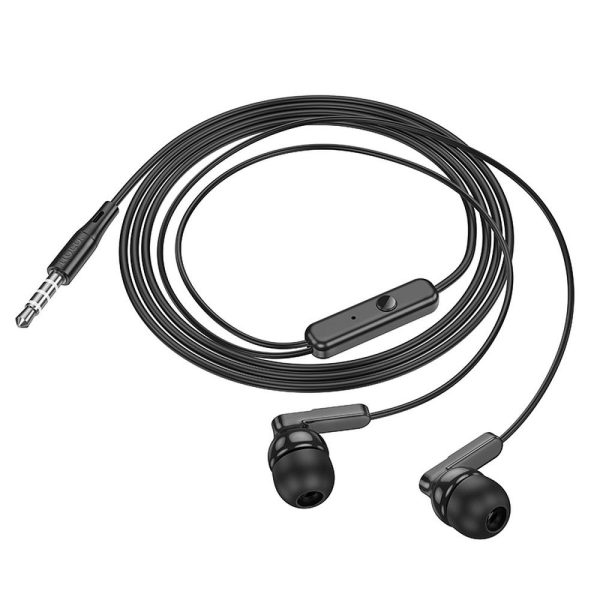 HOCO wire earphones Jack 3,5 mm with microphone M121 black - Image 4