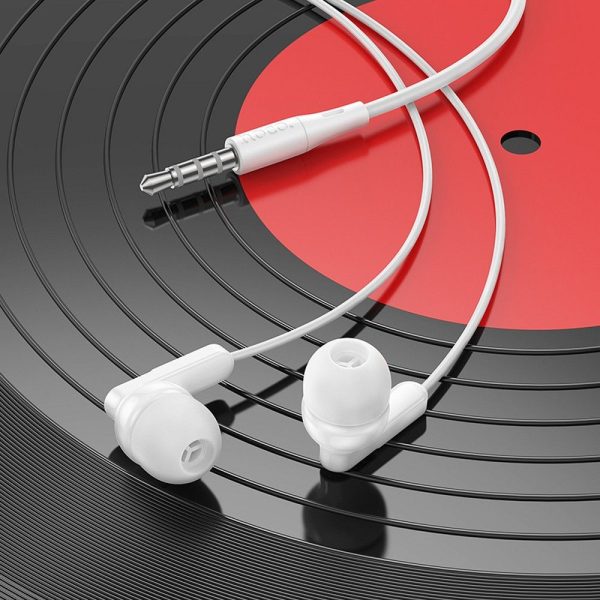 HOCO wire earphones Jack 3,5 mm with microphone M121 white - Image 4