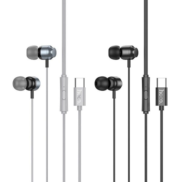 Hoco wire earphones Type C with microphone M122 black - Image 2