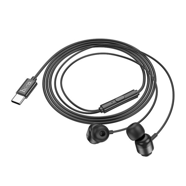 Hoco wire earphones Type C with microphone M122 black - Image 4