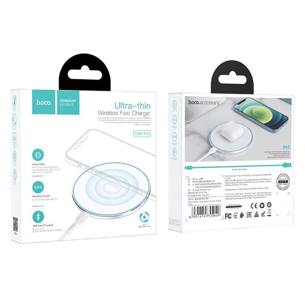 HOCO wireless charger with light 2A 15W CW6 Pro white - Image 3
