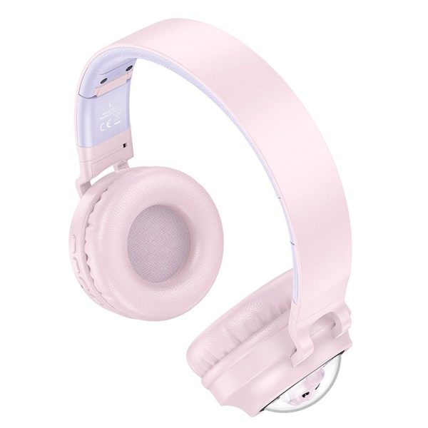 Hoco Wireless Bluetooth Headset W50 Pink - Image 5