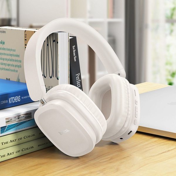 Hoco Wireless Bluetooth Headset W51Milky White - Image 6