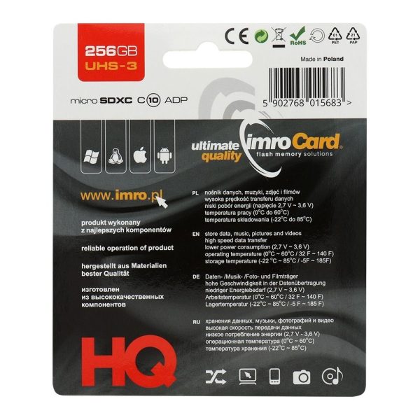 IMRO memory Card microSD 256GB 100MB/s class 10 UHS 3 with Adapter SD - Image 2