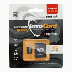 IMRO memory card microSD 256GB 100MB/s class 10 UHS 3 with adapter SD