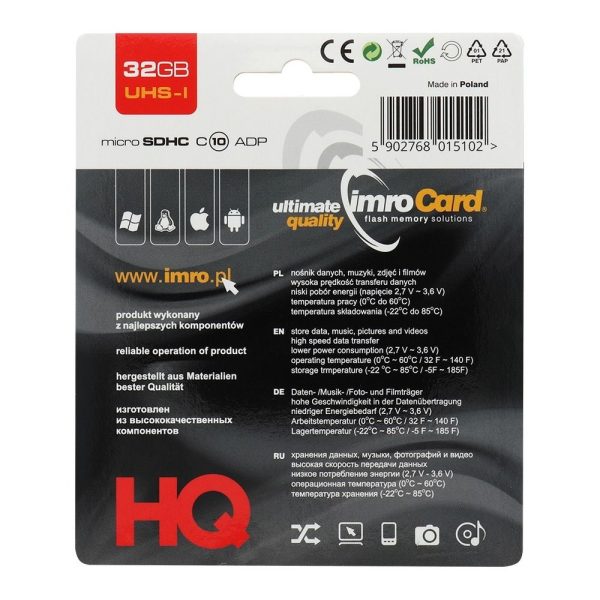 IMRO memory Card microSD 32GB 100MB/s class 10 UHS I with Adapter SD - Image 2