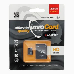 IMRO memory card microSD 32GB 100MB/s class 10 UHS I with adapter SD